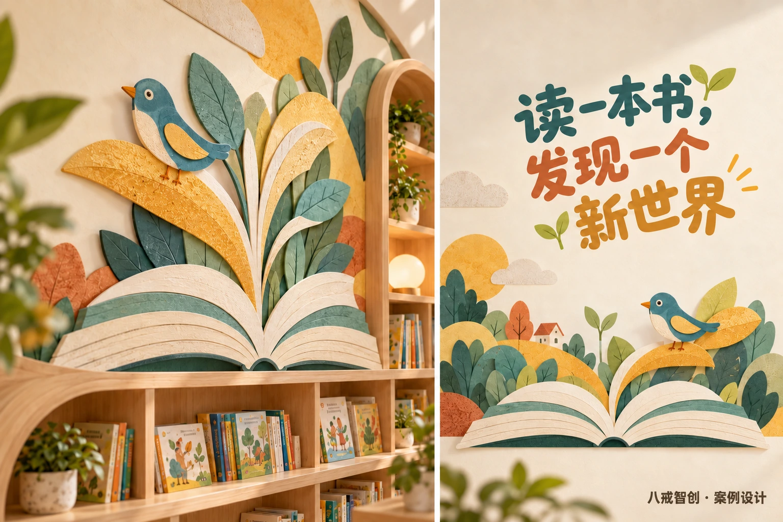 书架转角与图形细节