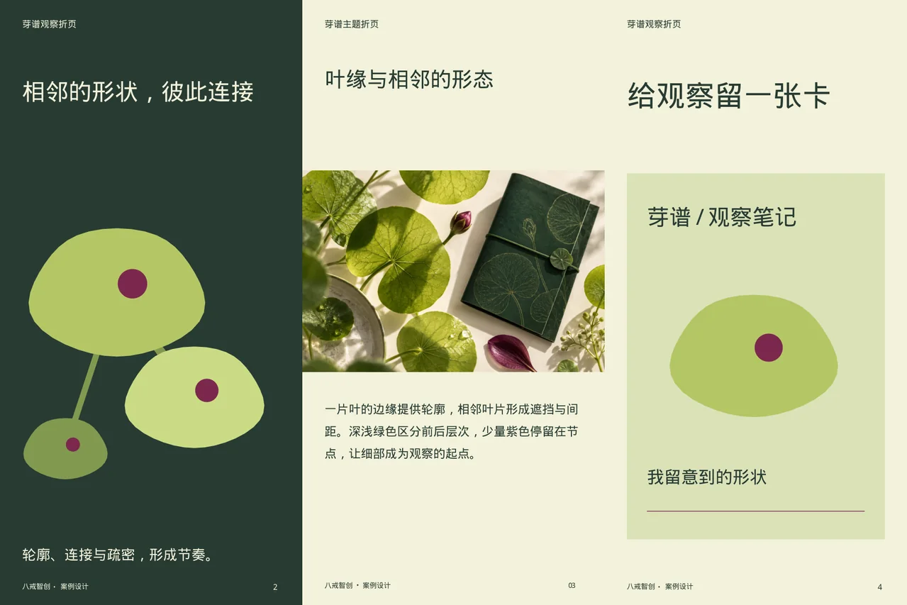芽谱主题折页 · 六面折页内侧展开