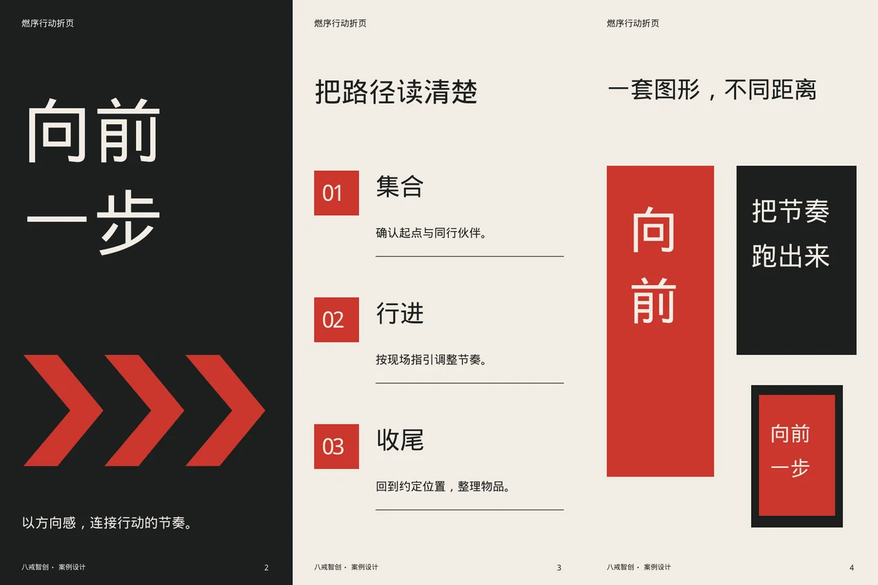 燃序主题折页 · 六面折页内侧展开