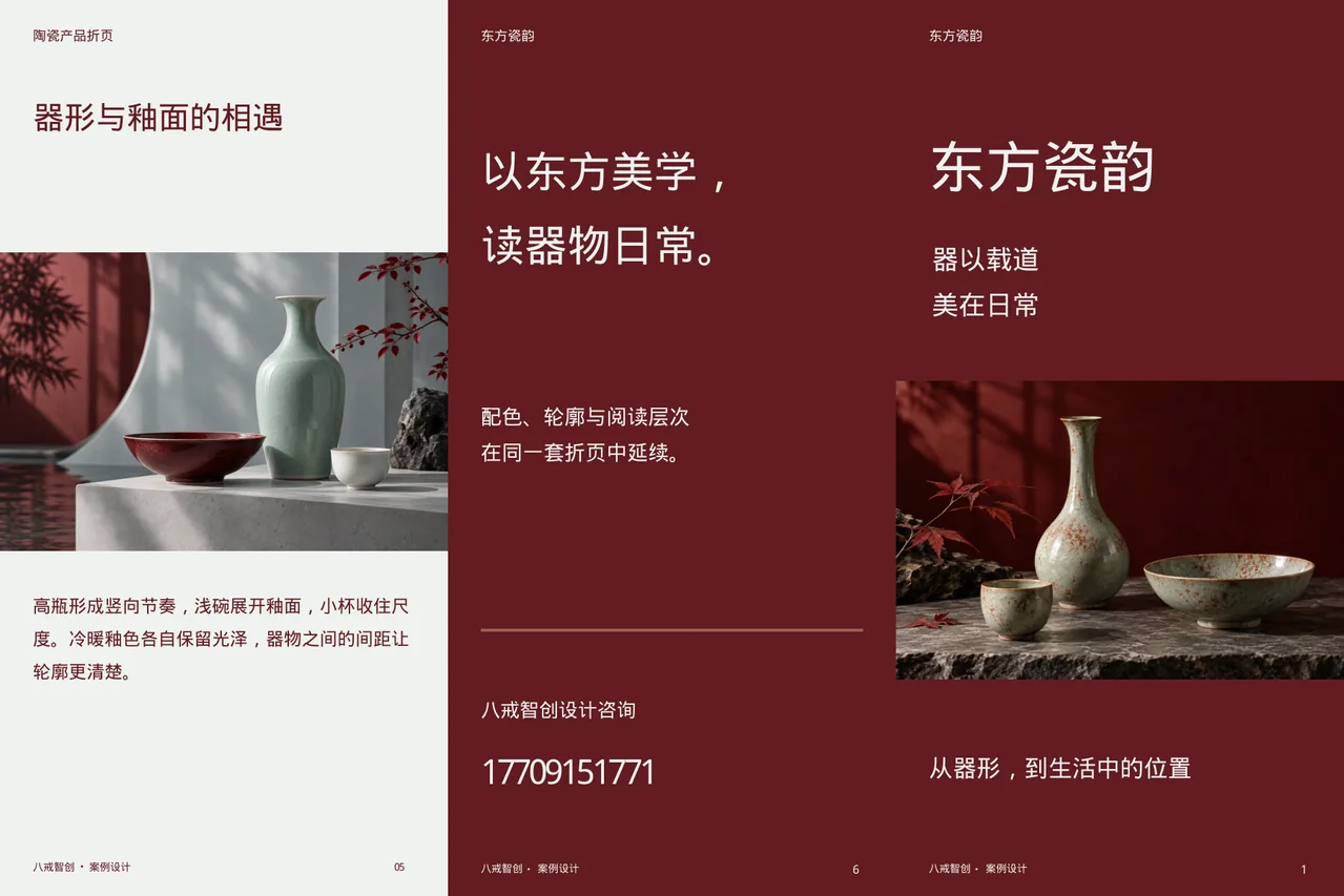 陶瓷产品折页 · 六面折页外侧展开