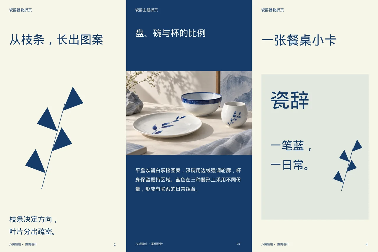 瓷辞主题折页 · 六面折页内侧展开