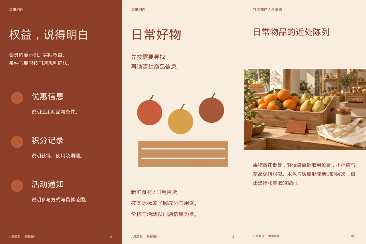 社区商店会员折页 · 六面折页内侧展开