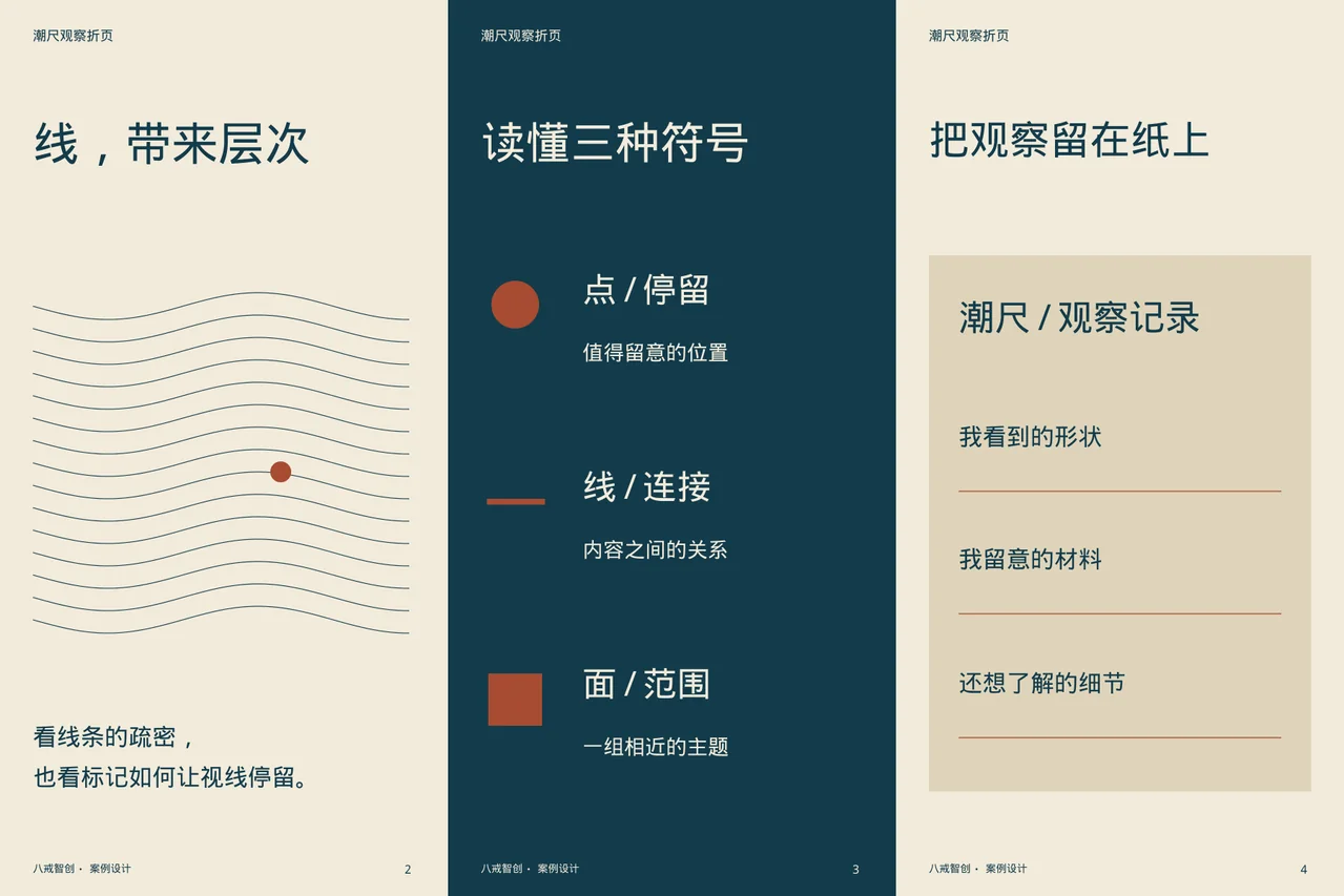 潮尺主题折页 · 六面折页内侧展开