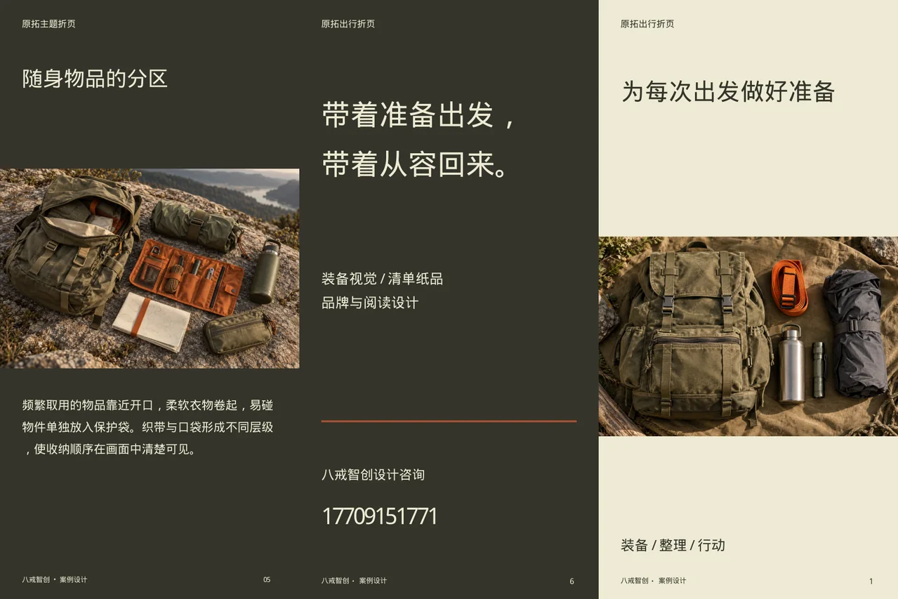 原拓主题折页 · 六面折页外侧展开